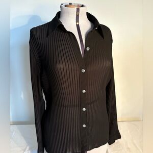 Karen Arnold Black Pleated Blouse